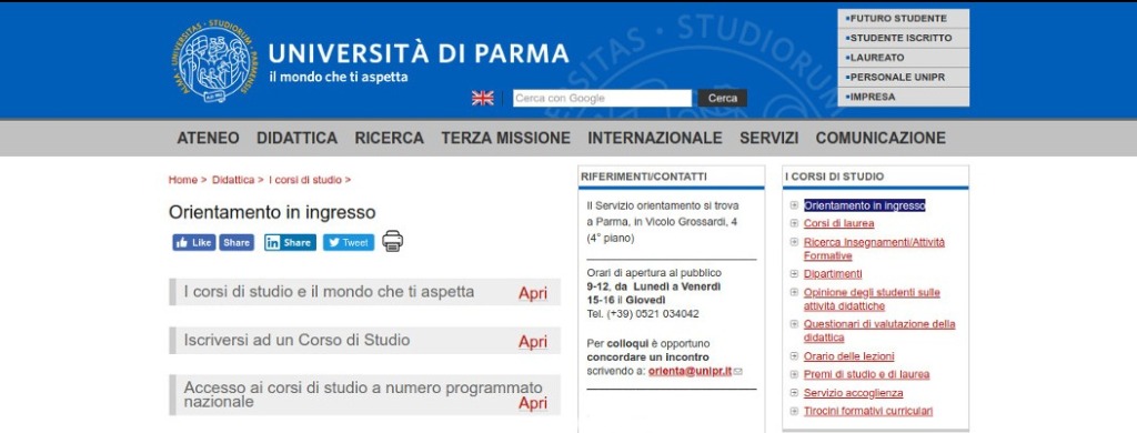 Unipr prepara ai test medico-saniari