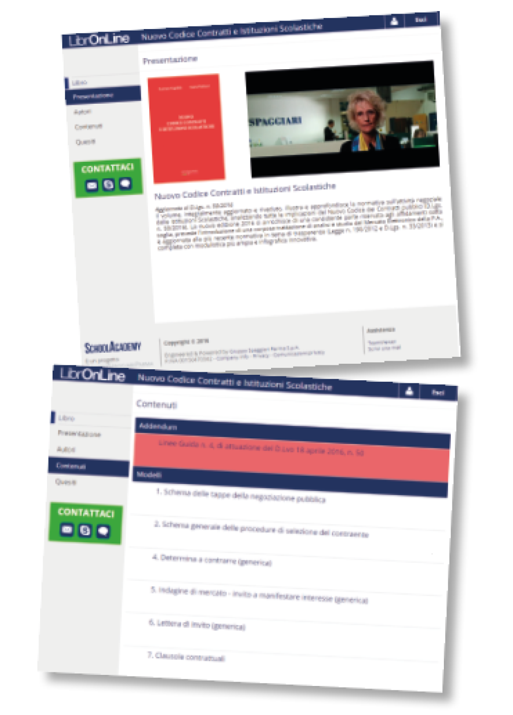 Manuali on line integrati con modulistica  e altri contenuti per guidare il DS e lo Staff